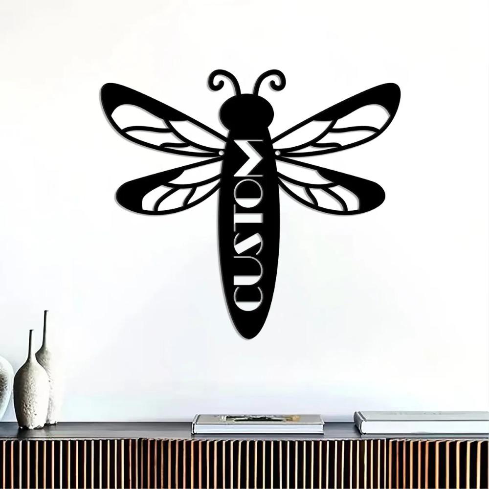 Custom Metal Dragonfly House Number Sign, Vertical Address Plaque, Door Emblem, Personalized Wall Art.