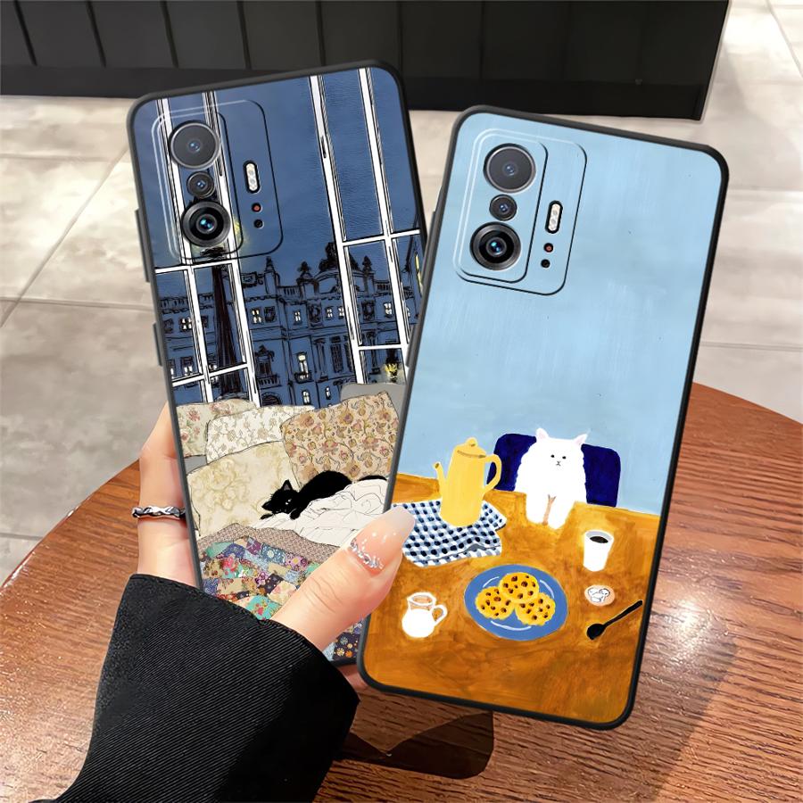 Cartoon Cat Funda Phone Cover Case for Xiaomi Mi 10T 13 Lite 12X 14 12 11 11T 12T Pro