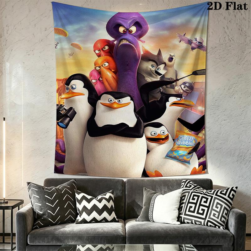 Brave Penguin Pattern Home Decor Tapestry, Wall Hanging, Decorative RV Wall Cloth.ZGT0914433