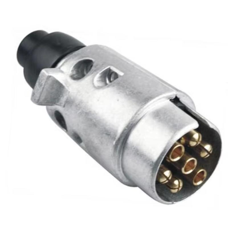Spina Robusta a 7 Pin in Lega di Alluminio Connettore 12V per Elettricità Rimorchio Camion Traino Spina UE Sostituzione Professionale per Camion