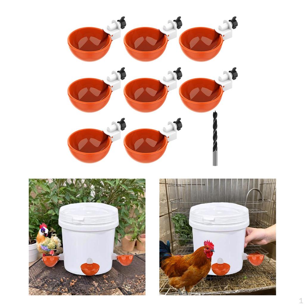 Automatic Chicken Waterer Cups Set Accessories Multifunctional Durable with Drill Bit Drinking Cup