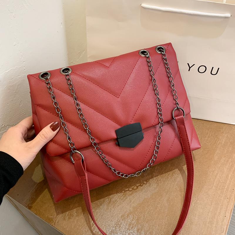 Women's Large-capacity Bag Autumn and Winter New Trendy Fashion Versatile Chain Messenger Bag Shoulder Small Square Bag