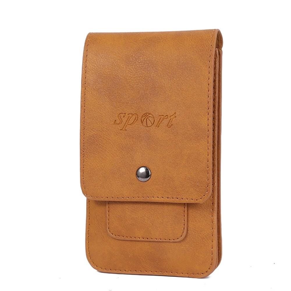 Multi-layer Design Phone Belt Clip Holster PU Leather Large Capacity Pouch Daily Use