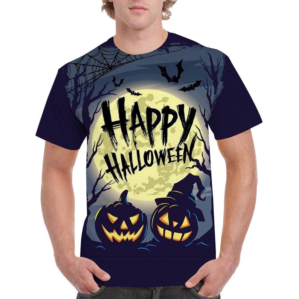 Men's Halloween 3D Printed Crew Neck T-Shirt Fashion Versatile Breathable Trend Casual