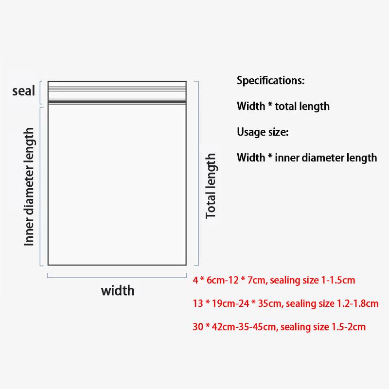 PE Self Sealing Bag Thickening 0.12mm Transparent Plastic Moisture-proof Sealing Bag Jewelry Storage Tea Five Grains Food Packaging Bag