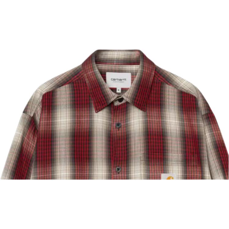 Carhartt WIP Harlin Shirt With Chest Pocket Casual Plaid Loose Long Sleeve Men shirts I035954-3I2-XX