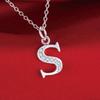 26 letters 925 sterling silver Necklace Pendant Shining 5A Zircon for Women Fashion Wedding Engagement Jewelry GiftsGood product