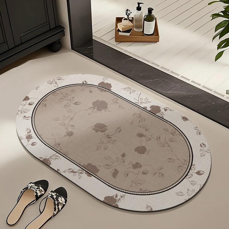 Bathroom Floor Mat, Non Slip Foot Mat At the Entrance of the Bathroom, Soft Diatomaceous Earth Mud, Absorbent and Dirt Resistant