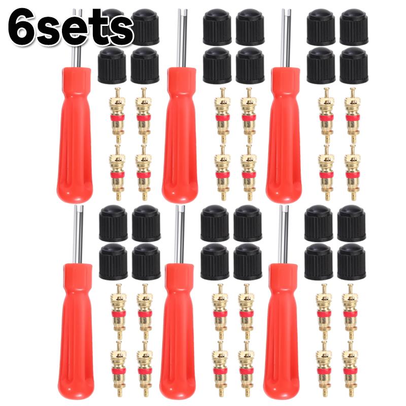 Tire Valve Core Removal Tool Set Bicycle Screwdriver Wrench Manual Tire Repair Tools Suitable for Cars Bicycles and Motorcycles
