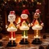 Festive Desk Figurines with Lights LED Lighted Christmas Figurine Swirling Glitter Santa Claus Elk