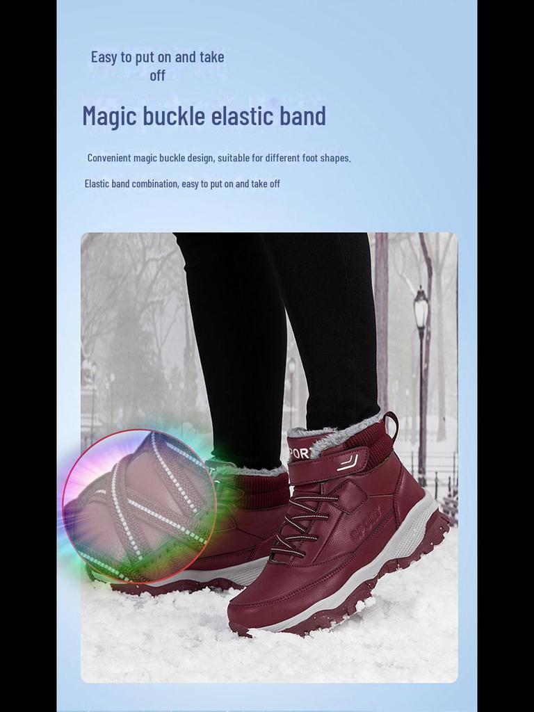 Men's Thickened Velvet Winter Snow Boots for Seniors