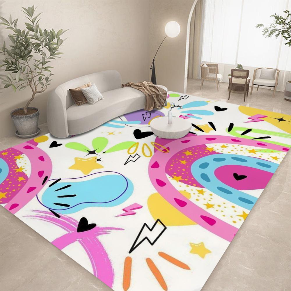 

RANIBOW Print Area Rug Floor Mat Non-Slip Machine Washable Flannel Carpet for Home Living Room Kids Playmat Bedroom Floor Mat 40x60cm