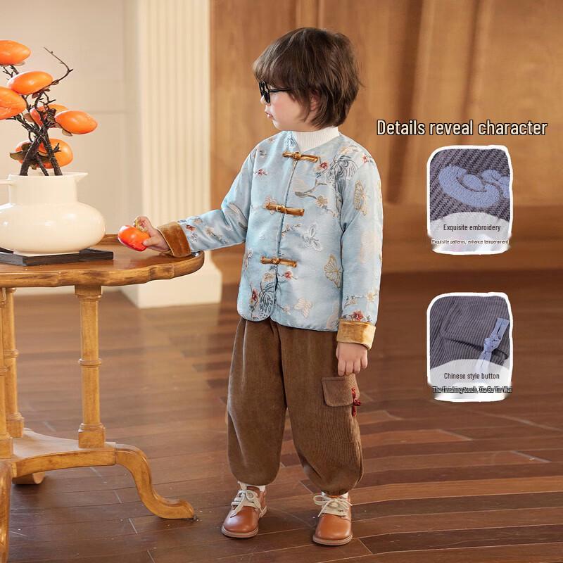 LUSON Boys' Fleece-Lined Corduroy Pants