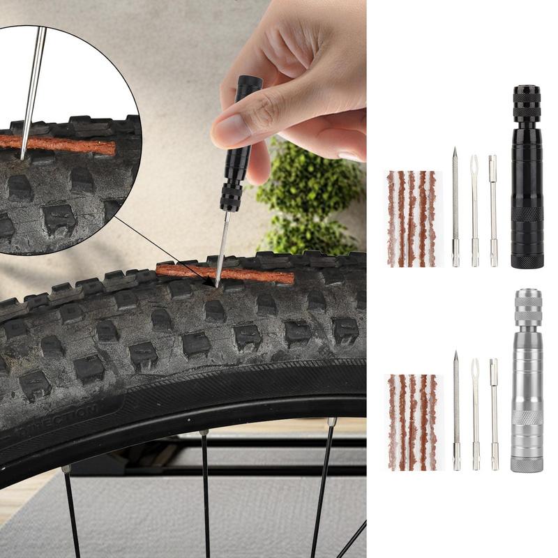 Kit Reparare Anvelope Motocicletă Kit Eficient de Reparare a Puncțiilor Anvelopelor Kit Petice Anvelope Kit Versatil de Reparare a Anvelopelor pentru Biciclete Unelte pentru Petice Anvelope