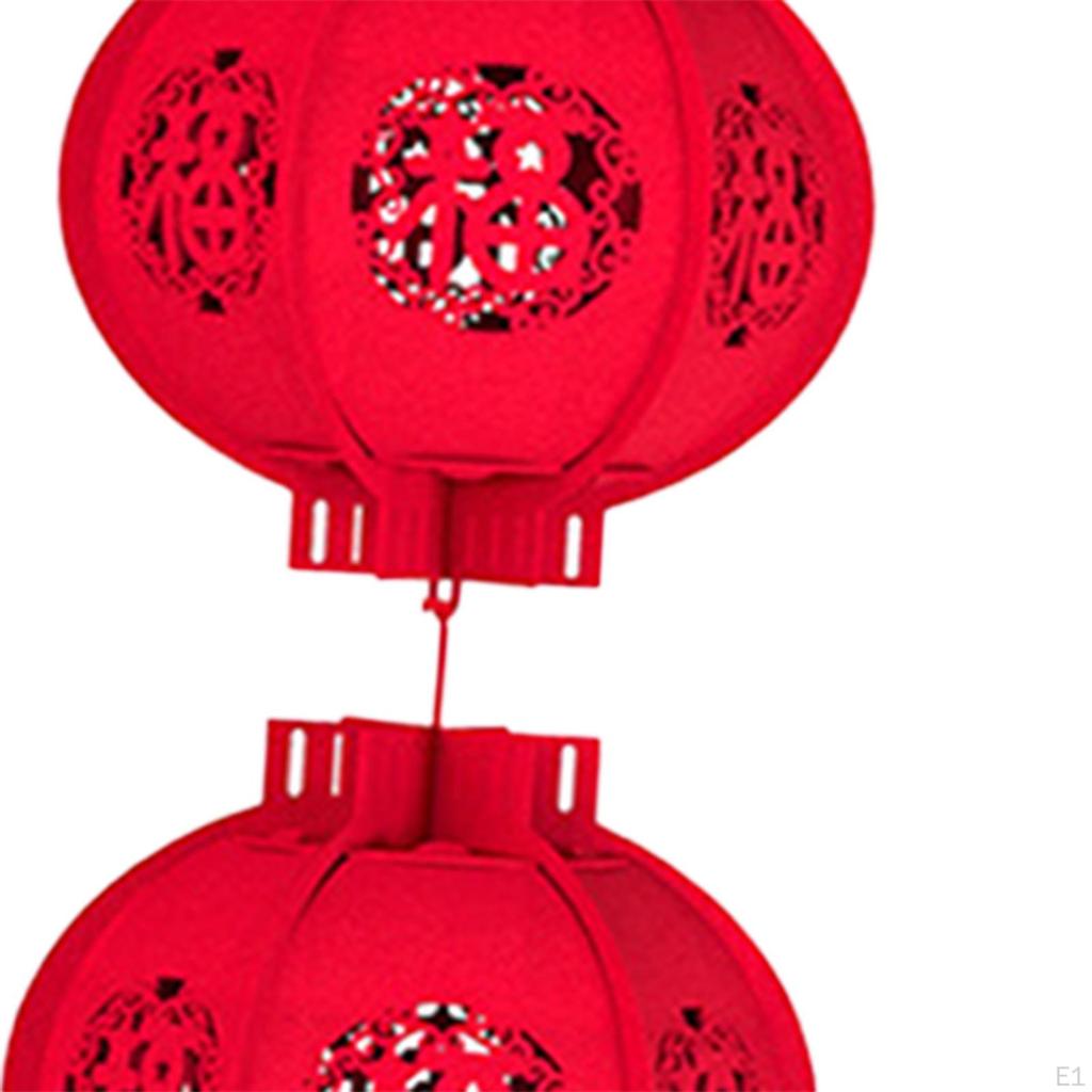 Chinese Year Felt Lantern Red Hanging Ornament Decorations with Tassel