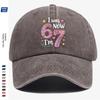 Pc Pink Color Painted Number Cm Baseball Cap I Was  Now IM Cm Text Stars Hearts Rainbow Decoration Graduati