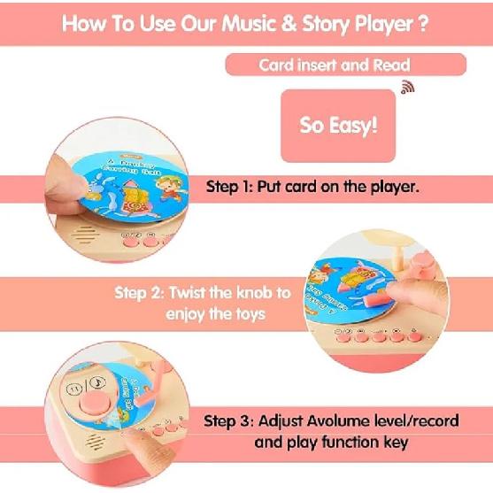 DIY Recordings Kids Record Player 24 PVC Cards Tell Stories Sing Children's Songs Music Boxes Toddler Musical Toys Cute Designs