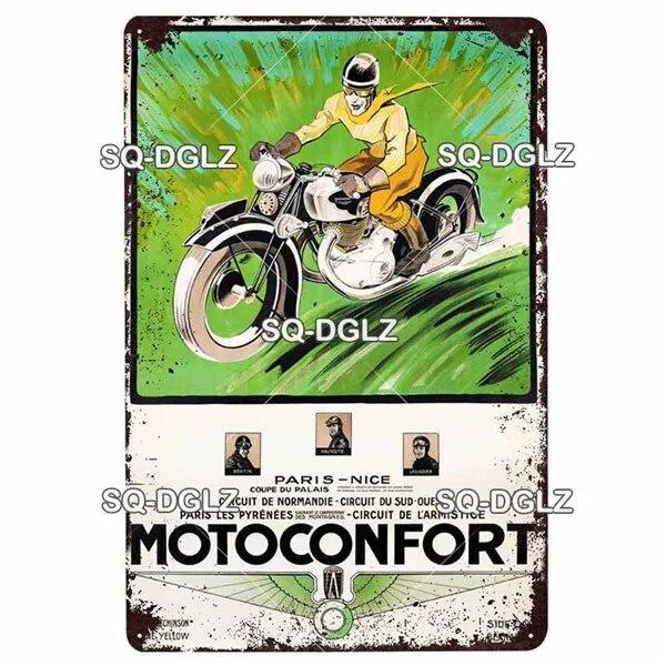 Mfoever Tin Motorcycle Metal Sign Vintage Plaque Poster Tin Sign Wall Decor For Bar Pub Club Retro TT Racing Poster Gift
