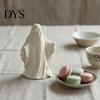 White Ghost Decor 3D Printed Statue Ornament, Funny Figurine, Minimalist Pleated Spooky Home Accents Cloak Sculpture for Halloween Tabletop