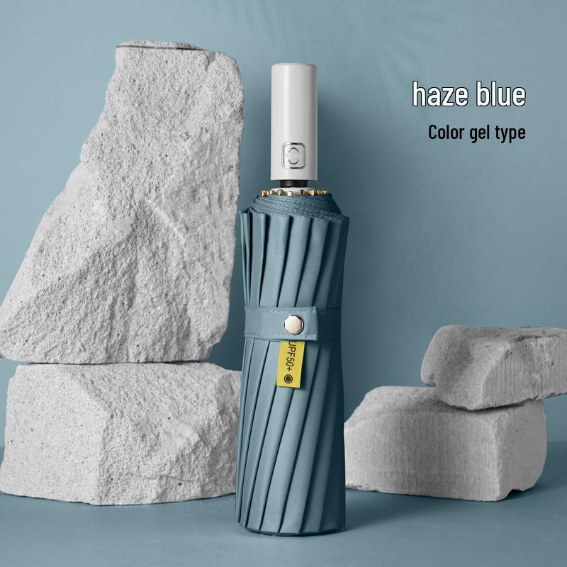 Retro 16-Bone Automatic Sun & Rain Parasol: Cooling, Anti-UV, Folding, Dual-Use Umbrella for Women