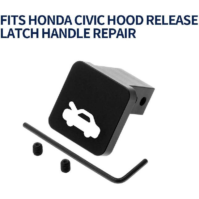 Hood Release Latch Handle Repair Kit Replacement for Honda Civic 96-2011, CR-V 97-2006, Element 03-2011, Heavy Duty Billet Aluminum Hood Latch