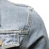 Spring Men Denim Jacket Lapel Single Breasted Solid Color Fashion Motorcycle Jeans