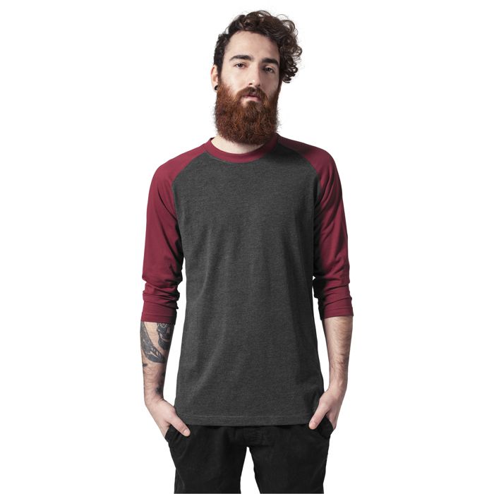 T-shirt - Urban Classic - Raglan - Manches 3/4 - Couleur blanc/noir - Coupe Regular