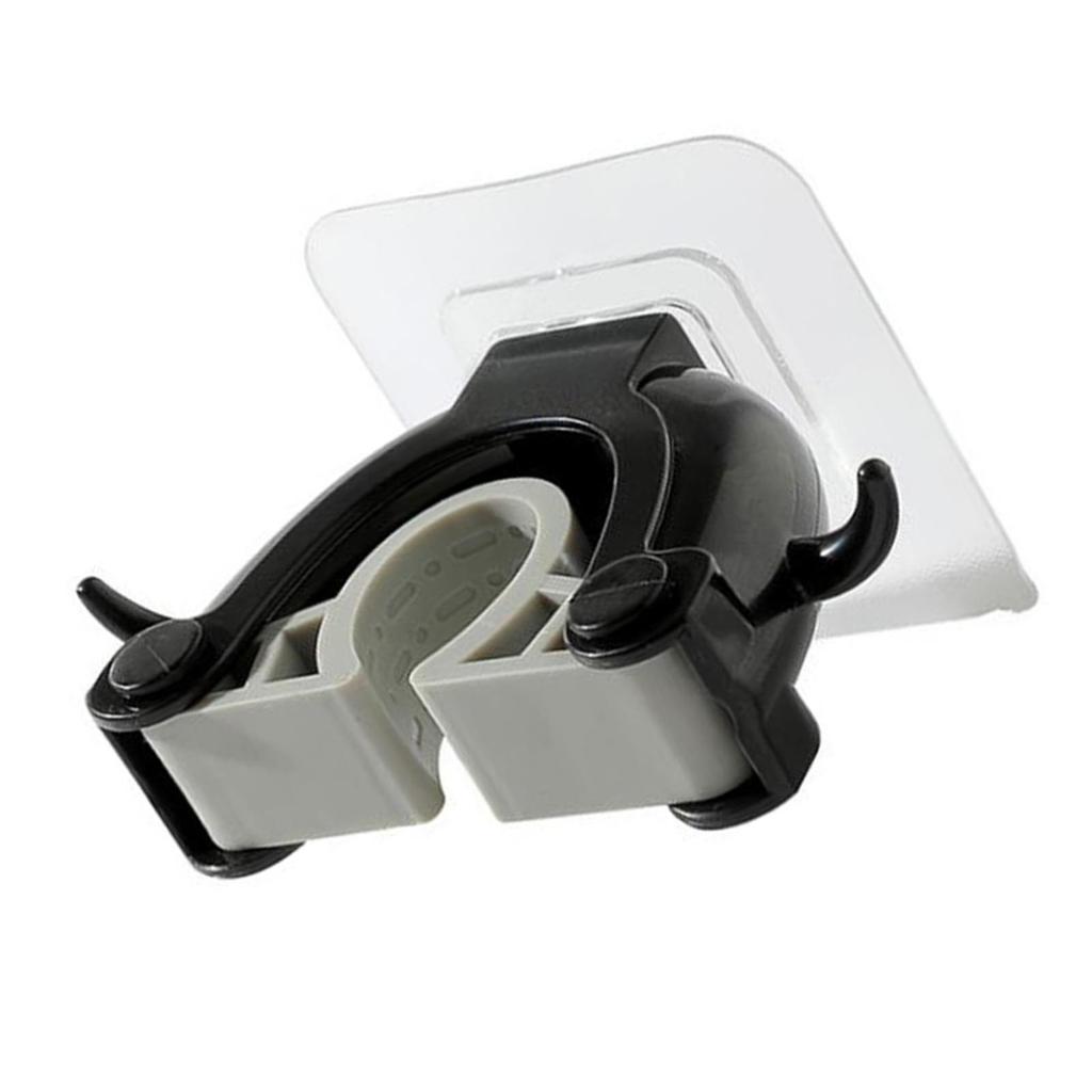 Wall Mounted Mop Broom Organizer Marking Proof Adhesive Multifunction Waterproof Housekeeping Tools Hanger Black