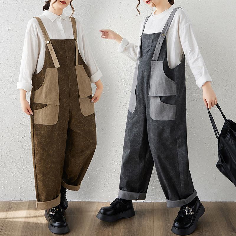 DIMANAF Plus Size Women Jumpsuits Overalls Long Pants Jeans Trousers Vintage Streetwear Loose Casual Denim