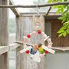 Wooden Parrot Swing Hanging Bird Perch Bird Chew Toy Birdcage Pet Accessory for Cockatiels Lovebirds Budgerigars