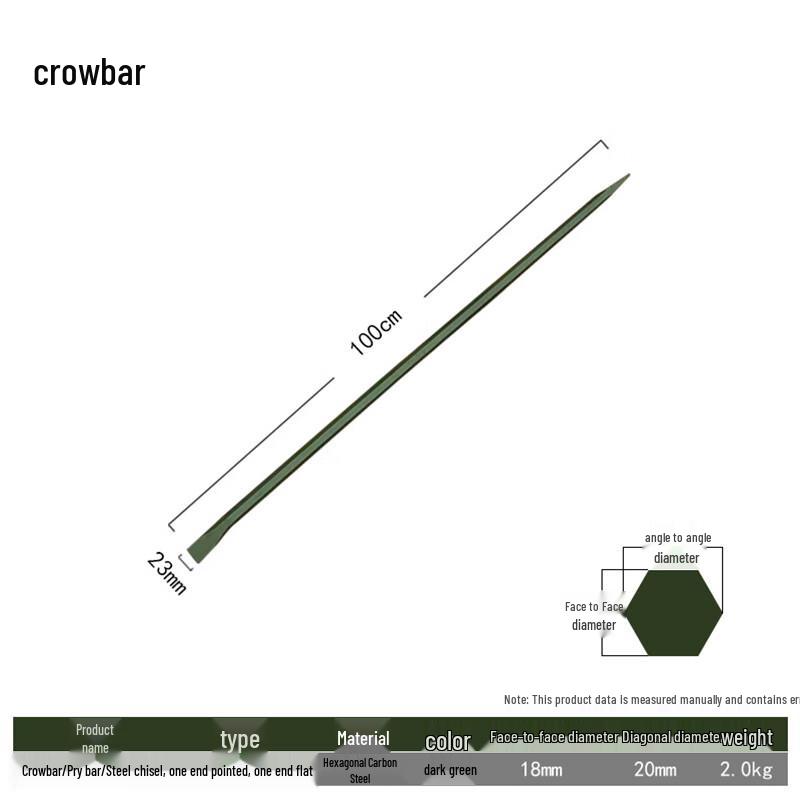 Green Hexagonal Pry Bar Rescue Tool
