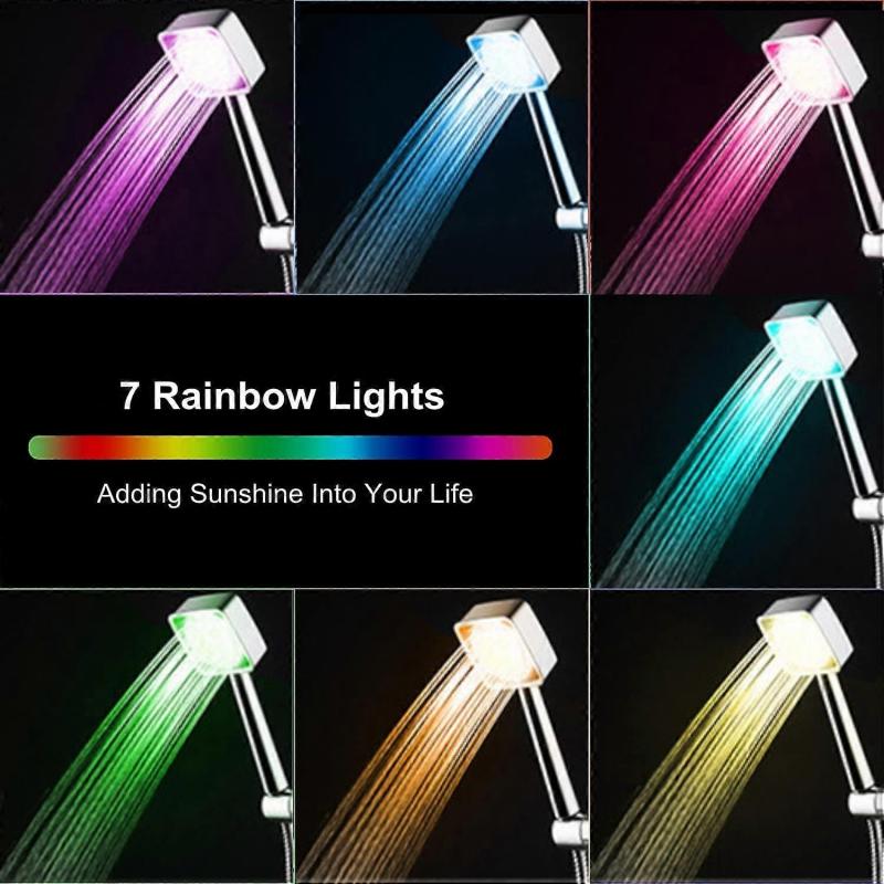 LED Shower Head with 7 Changing Colors, Illuminated Handheld Shower Head for Bathroom