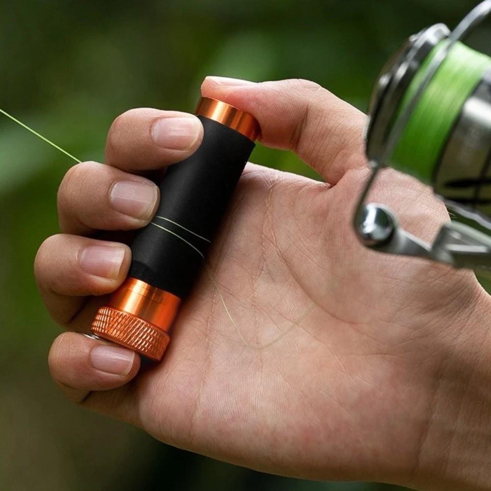 Aluminum Alloy Pull Wire Rod Rubber Anti-Slip Fishing Knot Winder Line Pull Rod  Fishing Tools