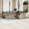 VidaXL Garden Lounge Set with Cushions 10 Pcs, Patio Sofas, Patio Furniture Set, Outdoor Furniture, Beige 3254196