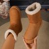 Fashion 2025 Winter Faux Suede Snow Boots Women Comfortable Warm Fleece Platform Ankle Boots Woman Plus Size Non Slip Cotton Shoes Mujer