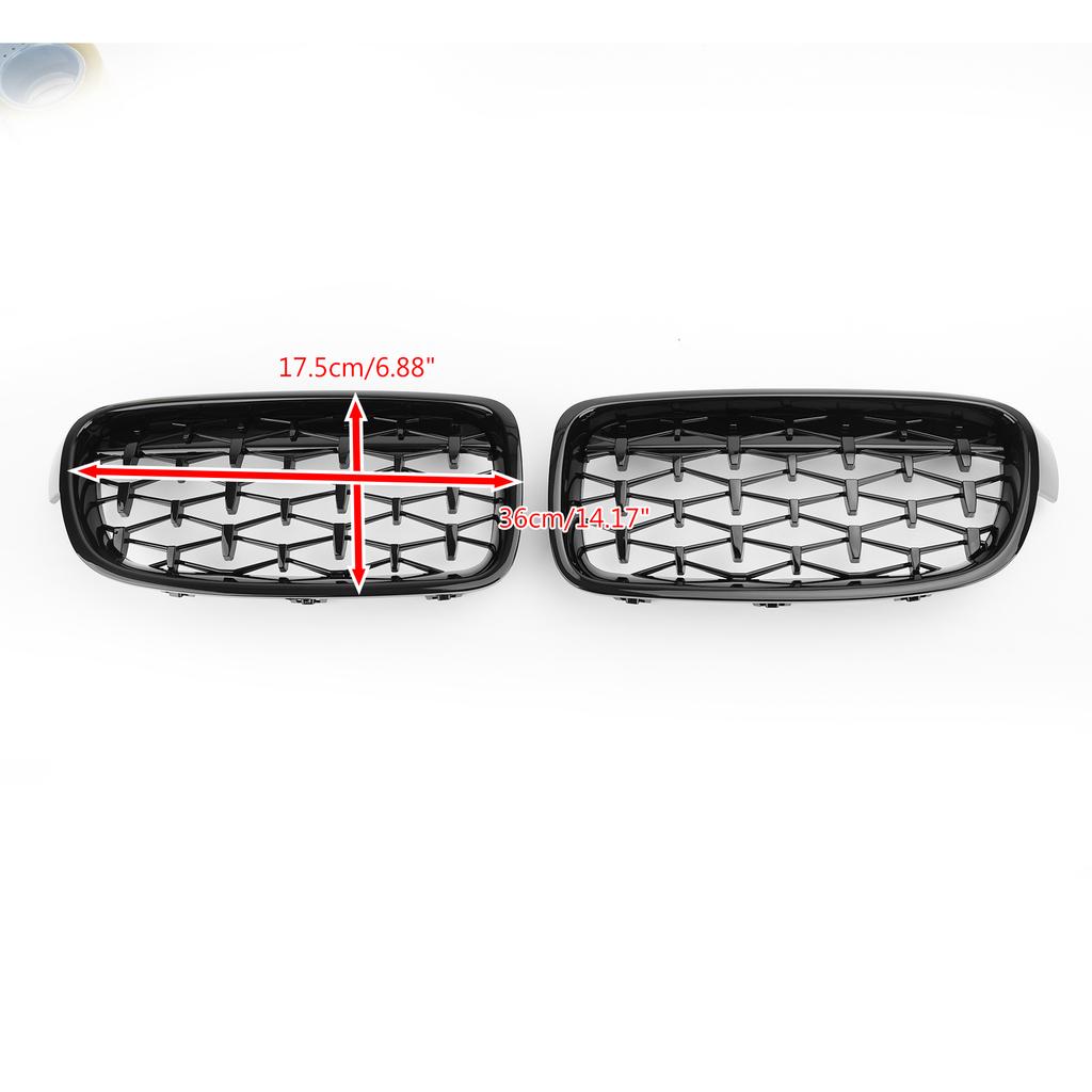 Gloss Black Diamond Front Kidney Grille Grills for BMW F30 328i 335i 2012-2016