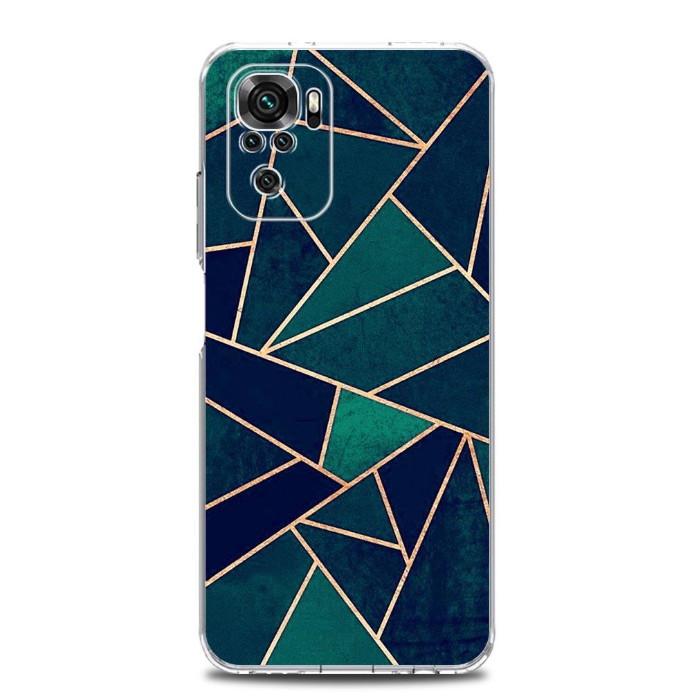 New Square Clear Phone Case For Xiaomi Redmi Note 12 11 9S 9 8 10 Pro+ 7 8T 9C 9A 8A K40 Gaming Silicone Cover Marble Geometric