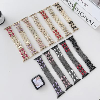 Metal Leather Strap for Apple Watch 49mm 45mm 41mm 44mm 40mm 42mm 36mm Women's Watch Band for iWatch Series 10 9 8 7 6 5 4 SE