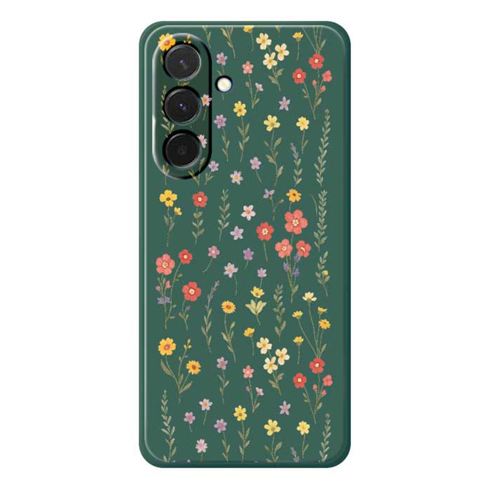 For Samsung Galaxy A36 5G Case Flowers and Grass Pattern Printing Straight Edge TPU Phone Back Cover