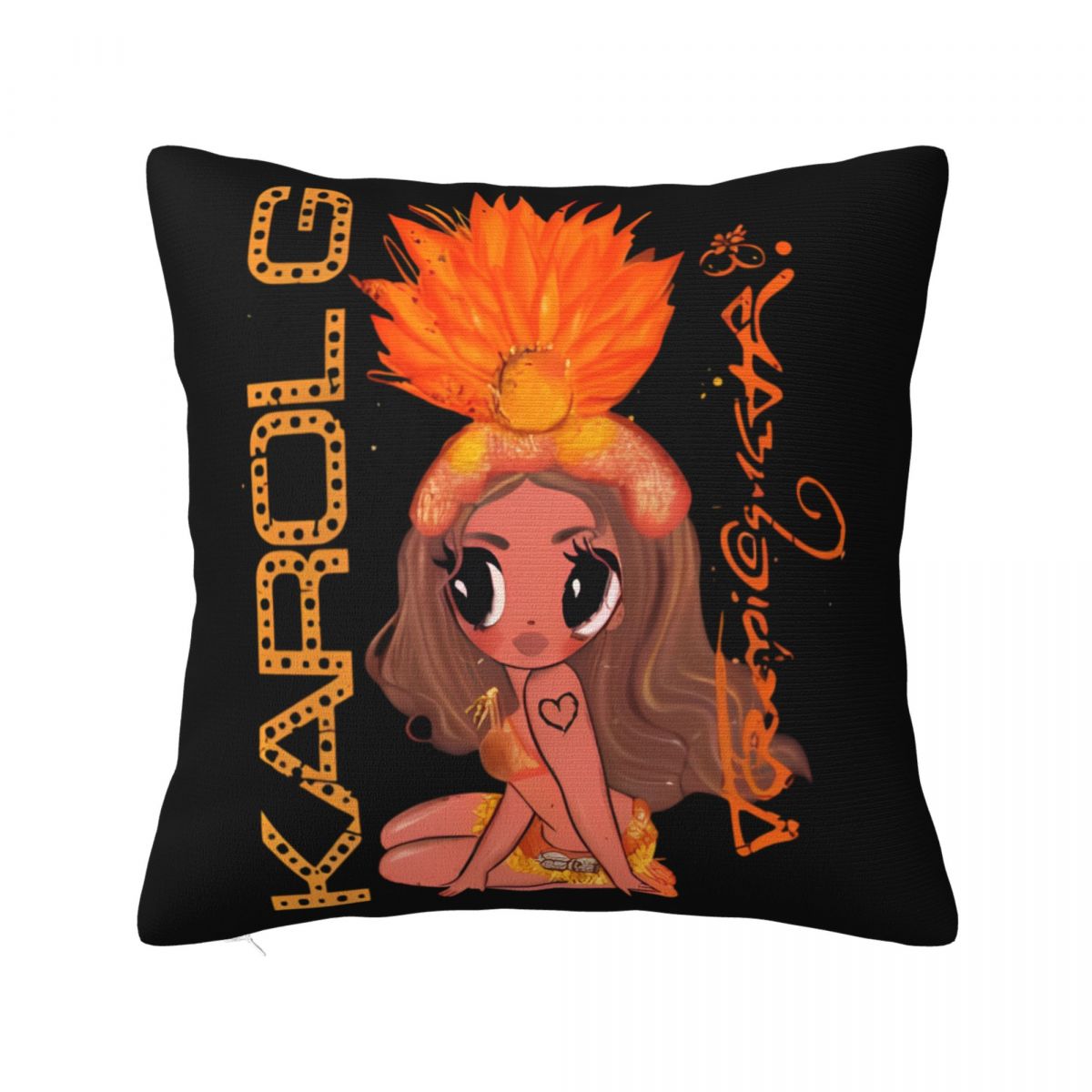 

Singer Karol G Tropicoqueta Pillow Cases Latina Foreva Cushion Cover Novelty Polyester Decorative Pillowcover for Home 40x40cm 30x30cm 12x12in