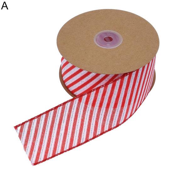 5cm Christmas Ribbon Wired Clear Print DIY Thicker Anti-fade Gift Packing Tear-resistant Large Bowknot Making Xmas Tree Ribbon for Festival