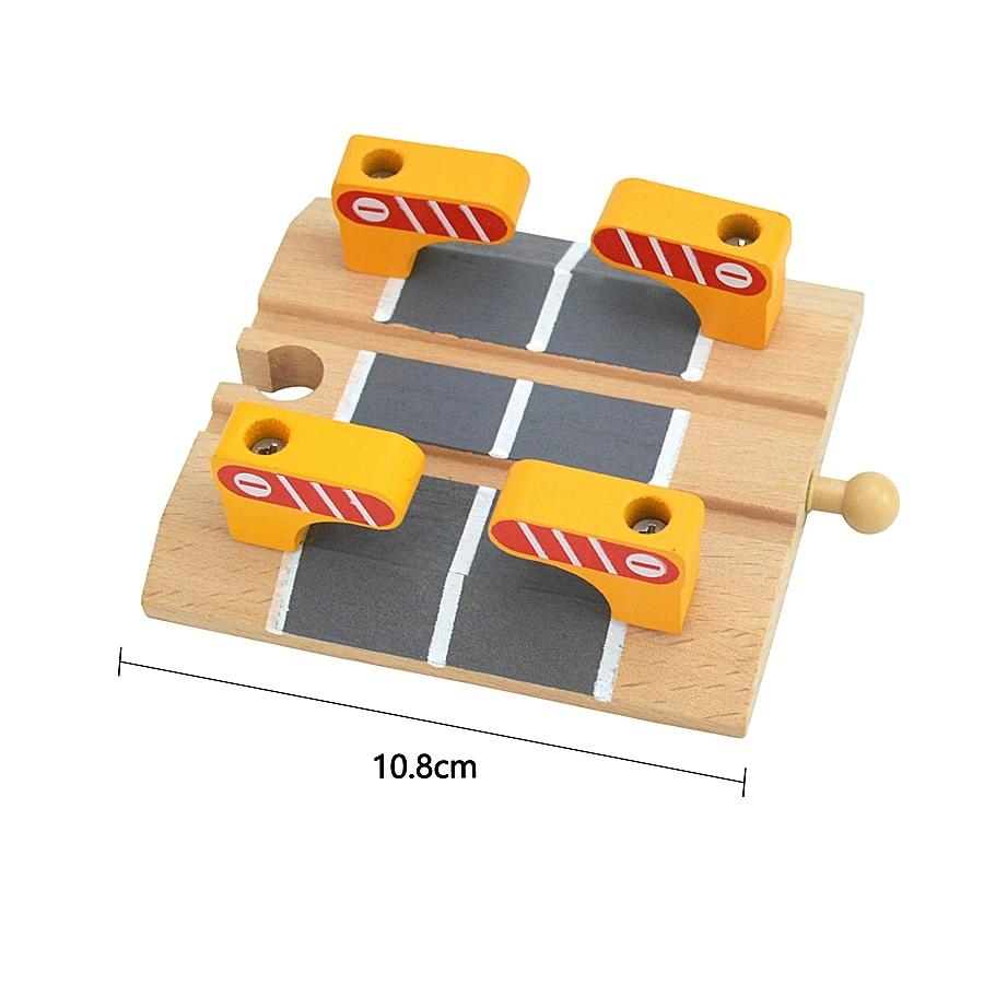 Non-Toxic Wooden Railway Connect Fixer Train Track Accessories Connector Tracffic Light Toys Holder Fit Brio Wooden Track Toys Educational