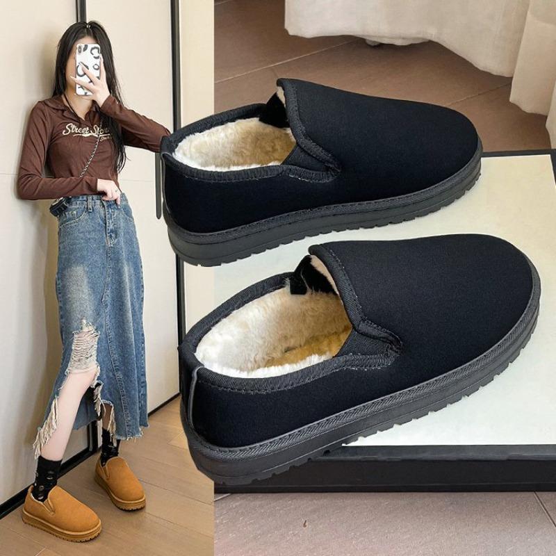 Winter New Cotton Shoes Women's Winter Velvet Thickened Snow Boots Wear Cotton Shoes Warm Fluffy Shoes