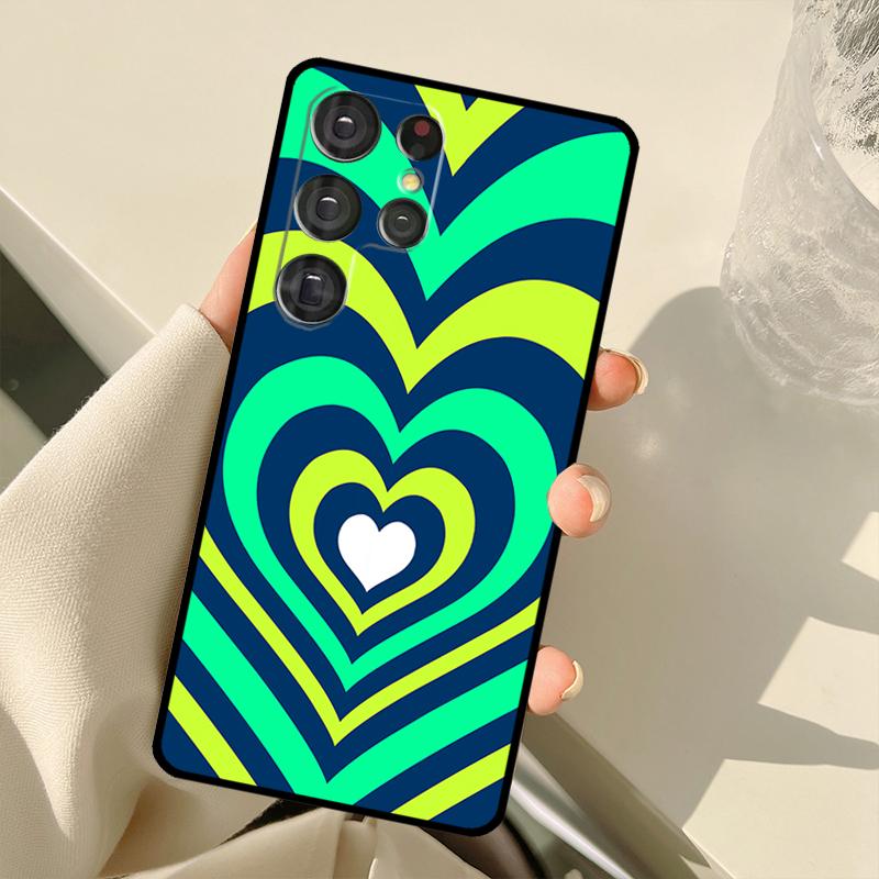 Latte Love Tunnel Brown Heart Case For Samsung Galaxy S22 Ultra S21 S20 S24 S25 Ultra S9 S10 Plus S23 FE S25 FE Back Cover
