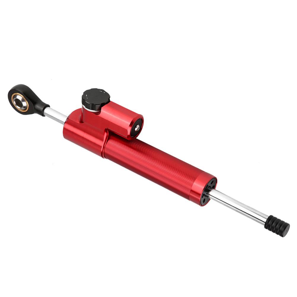 Universal Motorcycle Aluminum Alloy Steering Damper Stabilizer (Red & Black)