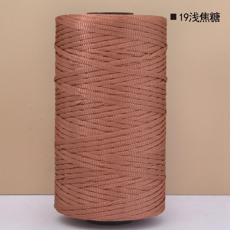 Mercerized Cotton Linen Light Body Ice Silk Flat Belt Wool Hand-Woven Crocheted Diy Hook Bag Hat Seat Cushion Hollow Thread