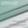 Waffle Waterproof Shower Curtain, Green Stripe Decorative Shower Curtain With Hooks, Waterproof Fabric Bathroom Shower Curtain