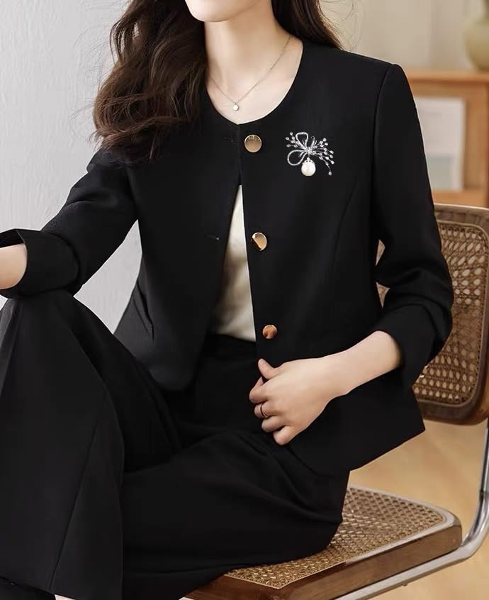 Zircon Ribbon Pearl Brooch Diamond Zircon Flower Corsage Wedding Graduation Ceremony Entrance Ceremony Interview Presentation Festival Chest Ornament