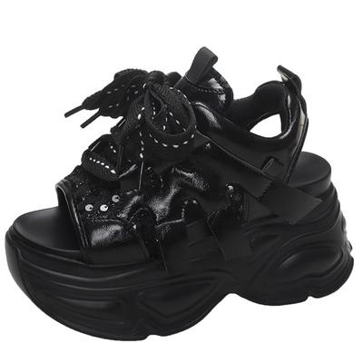 Fashion 9cm New High Platform Sandals Woman Summer Mesh Chunky Sneakers Female Wedges Slippers for Women Peep Toe Sandalia Feminina