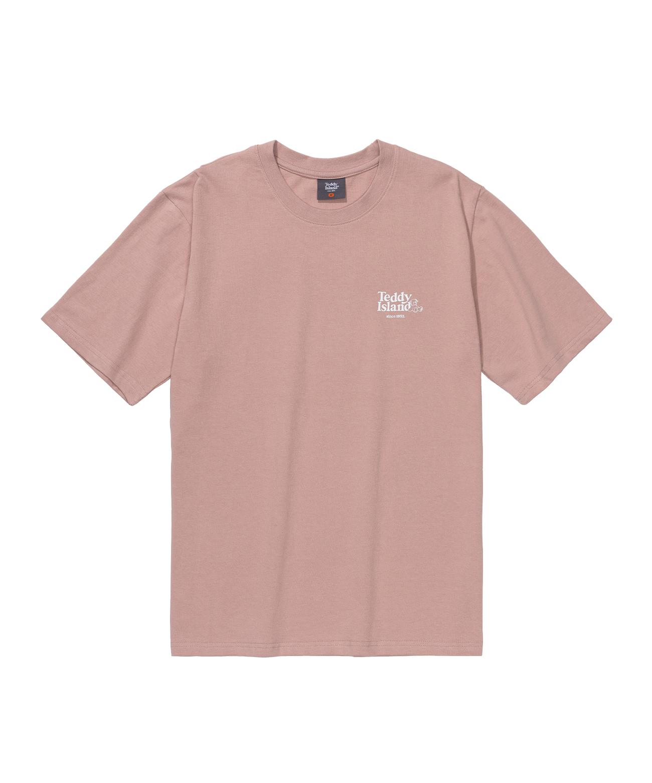Teddy Island S Lettering Logo Teddy Short Sleeve Pink Indie Pink/L